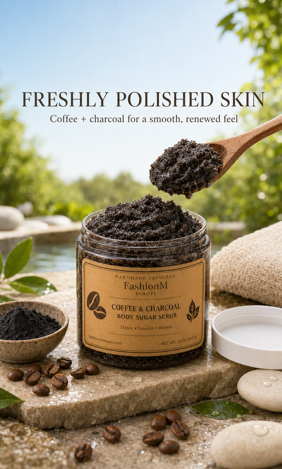 Coffe and Charcoal Sugar Scrub