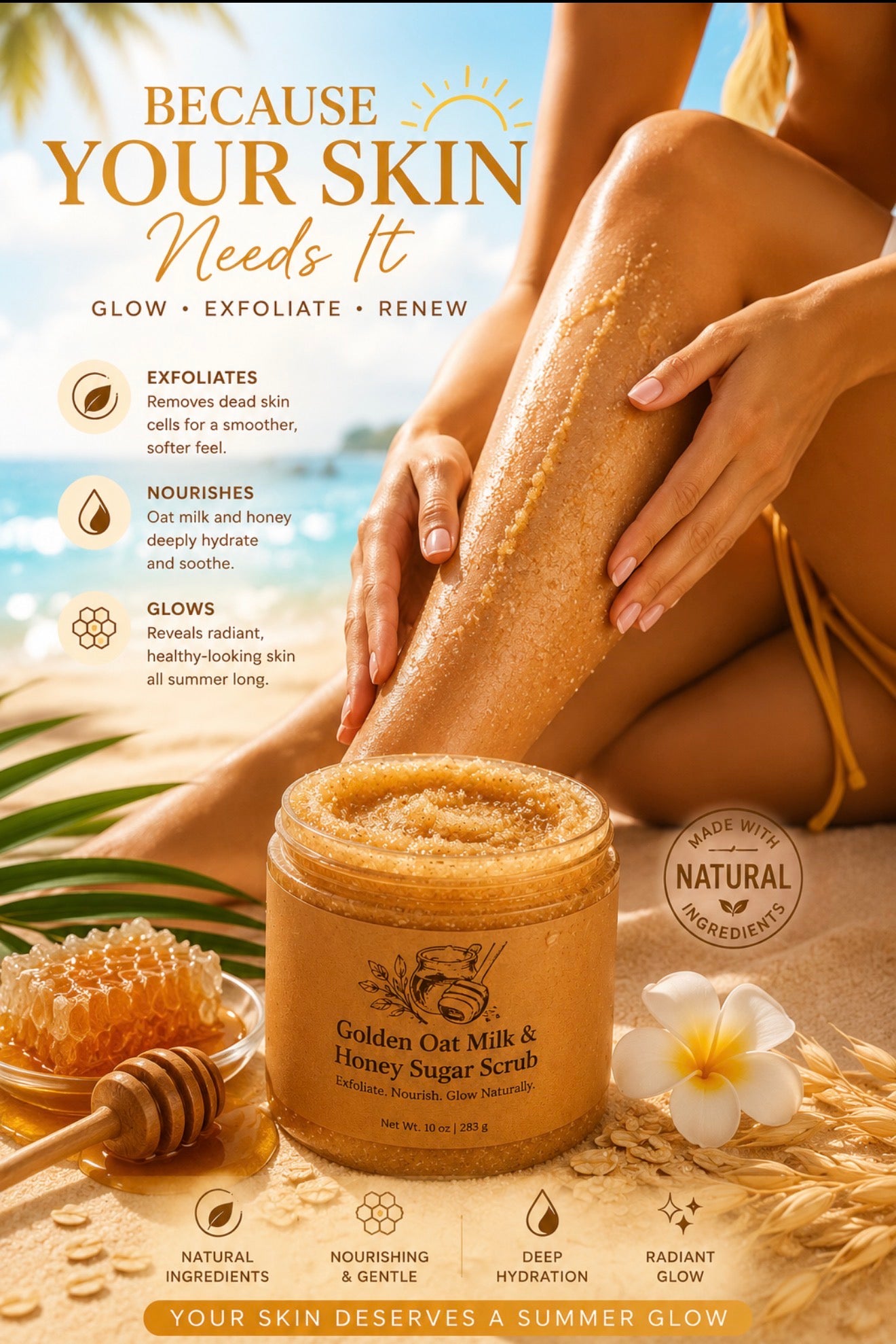 Golden Oat Milk & Honey Sugar Scrub