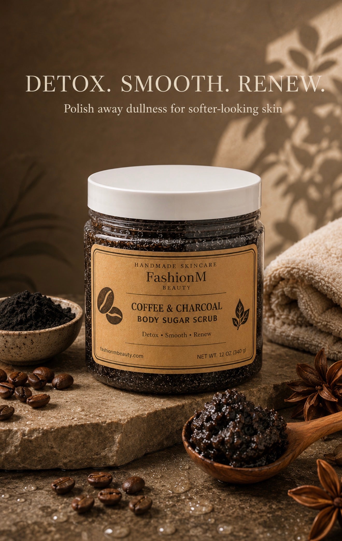 Coffe and Charcoal Sugar Scrub